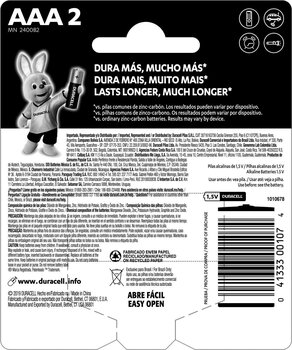 PILHA  DURACELL ALCALINA PALITO AAA2