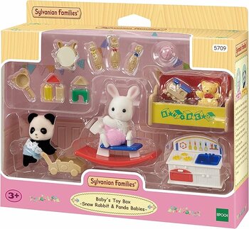 CAIXA DE BRINQUEDOS - BEBE COELHO NEVE & BEBE PANDA - SYLVANIAN FAMILIES